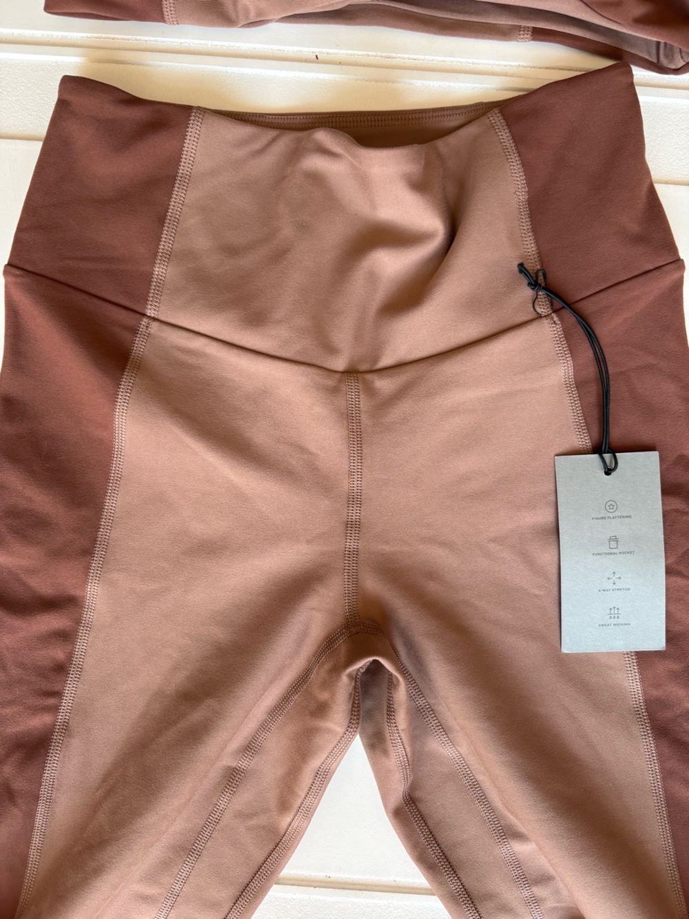 NWT Abercrombie YPB Legging and Sports Bra Set Brown Size Small - Picture 3 of 9
